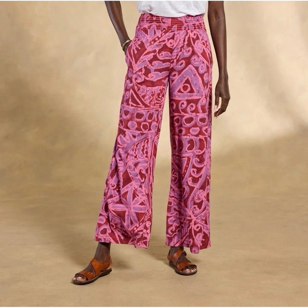 Sundance Himari Floral Wide Leg Pants in Sangria Size Petite Small Boho Casual